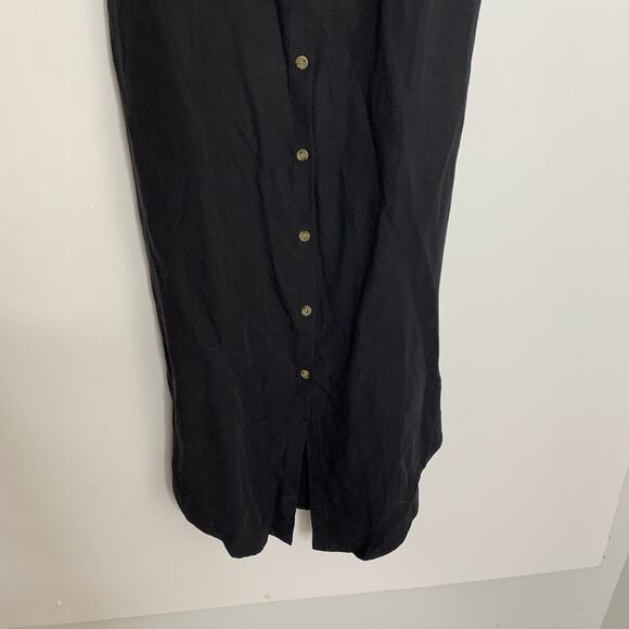 Hatch Collection Jenna Ruffle Button Front Midi Dress Black Maternity New Small - Picture 9 of 16